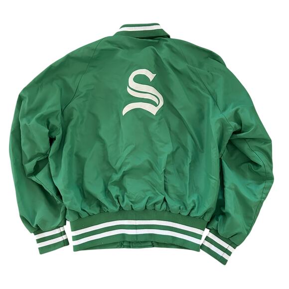 Vintage Horse Racing Windbreaker jacket Mel Stute Stables Green Size Large - Picture 8 of 9